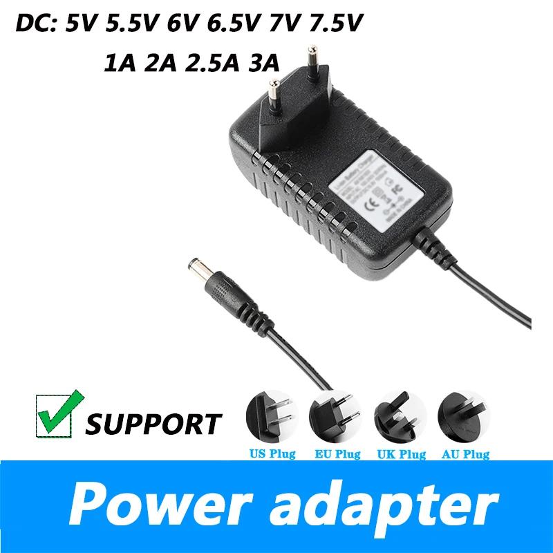 DC 5V 6V 6.5V 5.5V 7.5V 1A 2A 2.5A 3A   б 